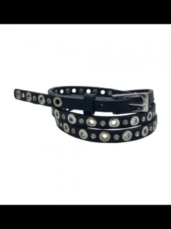 ADJUSTABLE BELT WITH SILVER EYELETS