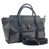 Black bag with imitation leather handles, spacious and elegant