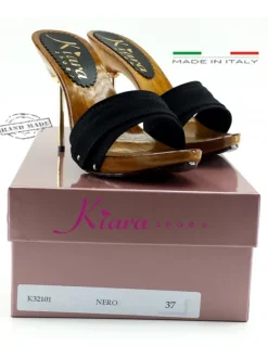 black clog metal heel -K32101 NERO