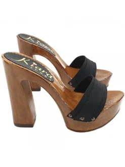BLACK CLOGS COMFY HEEL