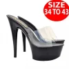 BLACK CLOGS TRANSPARENT BAND AND HEEL 15