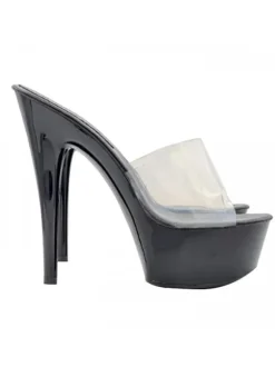 BLACK CLOGS TRANSPARENT BAND AND HEEL 15