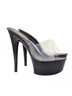 BLACK CLOGS TRANSPARENT BAND AND HEEL 15