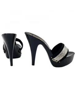 BLACK CLOGS WITH PASTE