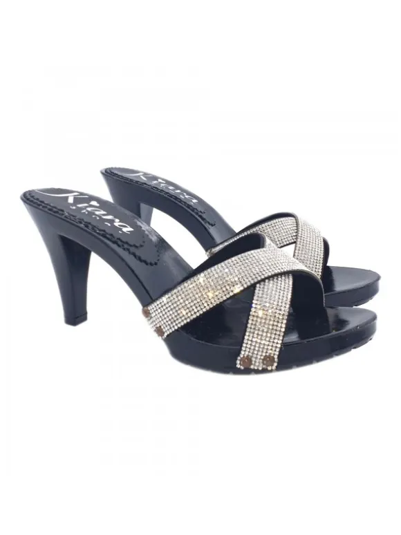 BLACK CLOGS WITH PASTE HEEL 9