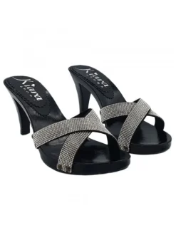 BLACK CLOGS WITH PASTE HEEL 9