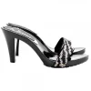 BLACK CLOGS WITH RHINESTONE BAND HEEL 9