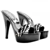 BLACK CLOGS WITH ZEBRA-EFFECT STRASS BAND