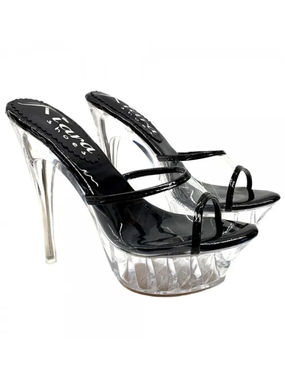 BLACK CRYSTAL SANDAL