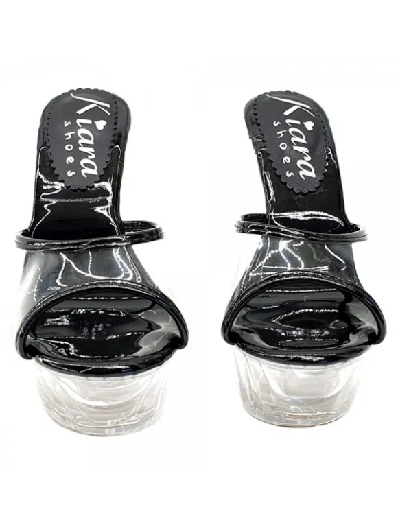 BLACK CRYSTAL SANDAL