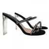 BLACK CRYSTAL SANDAL WITH PASTE HEEL 11