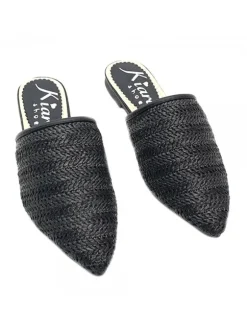 BLACK MULES IN RAFFIA