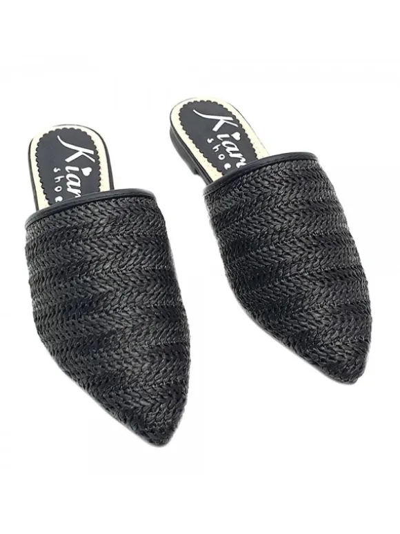 BLACK MULES IN RAFFIA