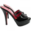 BLACK PATENT LEATHER SANDALS SIZE UP TO 44