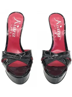 BLACK PATENT LEATHER SANDALS SIZE UP TO 44