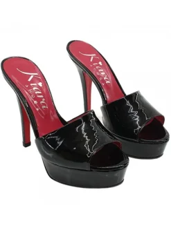 BLACK PATENT LEATHER SANDALS SIZE UP TO 44