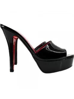 BLACK PATENT LEATHER SANDALS SIZE UP TO 44