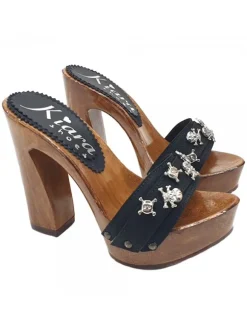 BLACK SKULL CLOGS