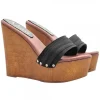 BLACK WEDGE WITH HEEL 13 CM