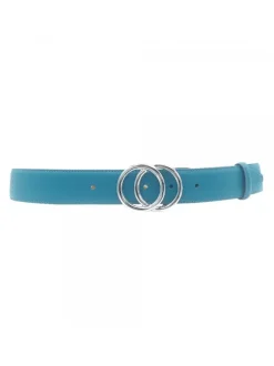 BLUE LEATHER BELT FROM 70 TO 85 CM