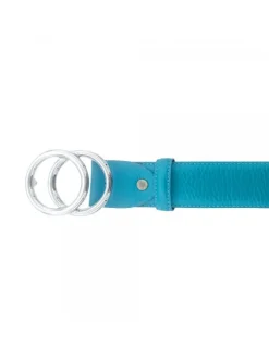 BLUE LEATHER BELT FROM 70 TO 85 CM