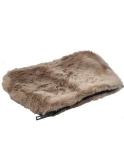 BROWN CLUTCH IN SYNTHETIC FUR
