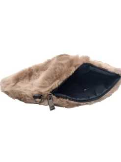 BROWN CLUTCH IN SYNTHETIC FUR
