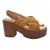 BROWN SANDALS 9 CM HEEL ADJUSTABLE STRAP - COMFORTABLE