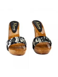 CAMOUFLAGE CLOGS HEEL 11