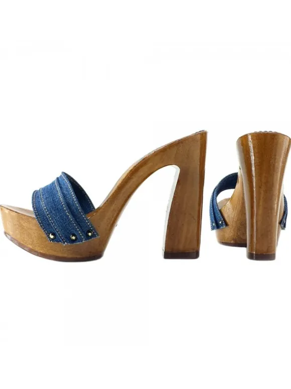 CLOGS DENIM COMFY HEEL