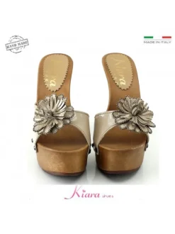 CLOGS FLOWER LEATHER