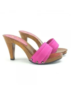 CLOGS FUCHSIA HEEL 9 CM