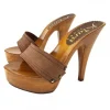 CLOGS HEEL 13 BROWN