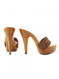 CLOGS HEEL 13 BROWN
