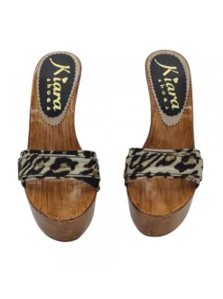 CLOGS LEOPARD HIGH HEEL 13 CM