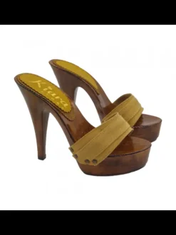 CLOGS OCHER HEEL 13 CM