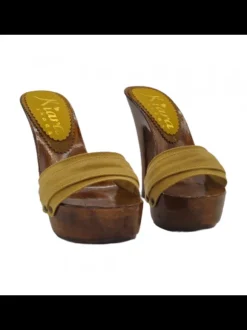 CLOGS OCHER HEEL 13 CM