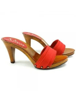 CLOGS RED HEEL 9 CM