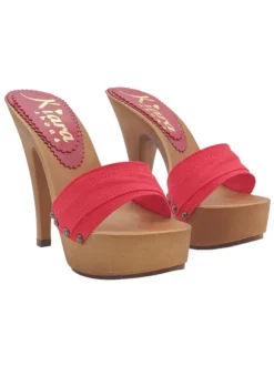 CLOGS RED STILETTO HEEL 13