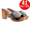 CLOGS WITH BLACK LEATHER BAND - SIZE 41