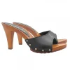 CLOGS WITH BLACK LEATHER BAND AND HEEL 9