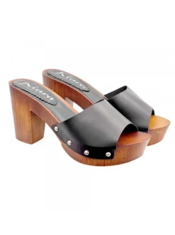 CLOGS WITH BLACK LEATHER BAND - SIZE 41