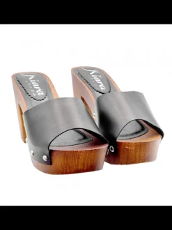 CLOGS WITH BLACK LEATHER BAND - SIZE 41