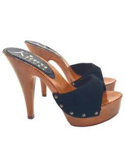 CLOGS WITH BLACK UPPER IN SUEDE