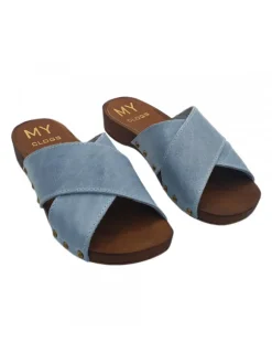 CLOGS WITH CROSSED LEATHER BANDS
