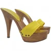Clogs with Double Yellow Band and Heel 13