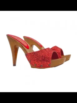 Clogs with glitter and 11 cm heel - Made in Italy