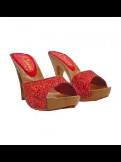 Clogs with glitter and 11 cm heel - Made in Italy