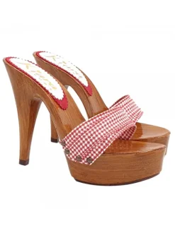 CLOGS WITH PIN UP STYLE RED BAND