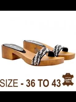 CLOGS WITH "ZEBRA EFFECT" STRASS BAND